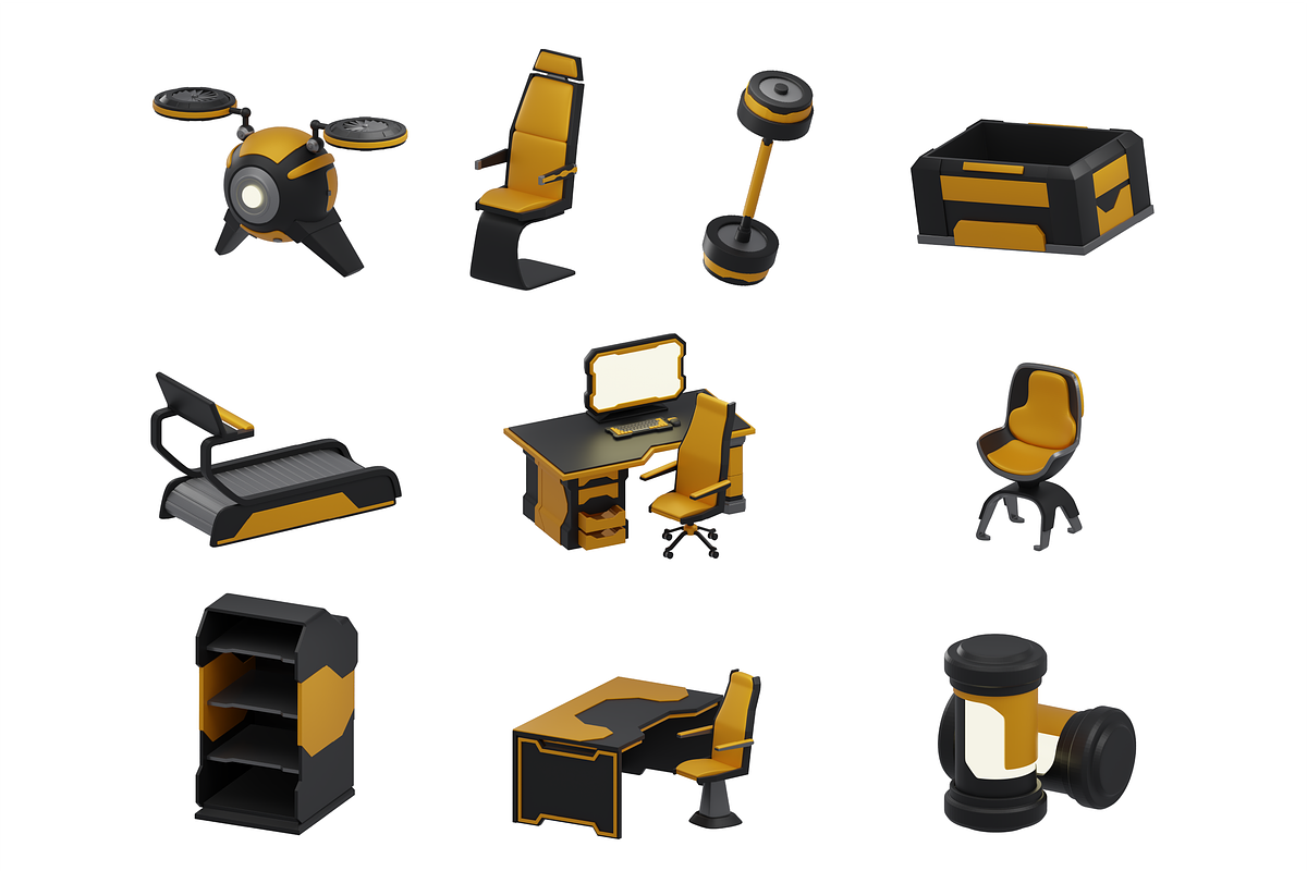 3D Office Futuristic Pack, a 3D by Dudukbersama (Photo 2 of 3)