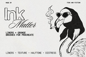 Ink Matter Brushes for Procreate, a Brush Add-On by Fins and Fiction