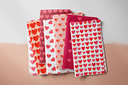 Watercolor Hearts Patterns, a Pattern Graphic by Tiger and Flower (Thumbnail 5 of 10)