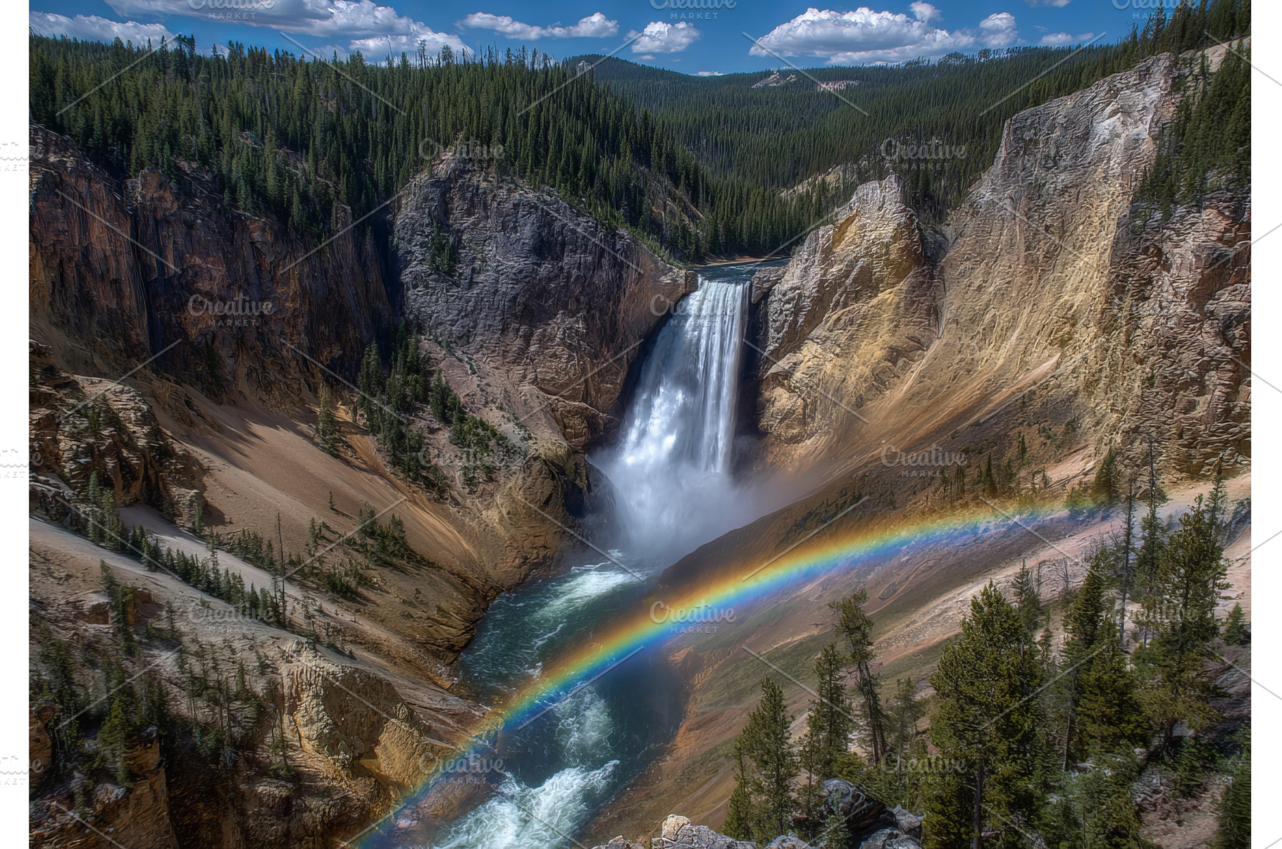 The vertical view of Lower Falls of, a Nature Photo by ZinetroN