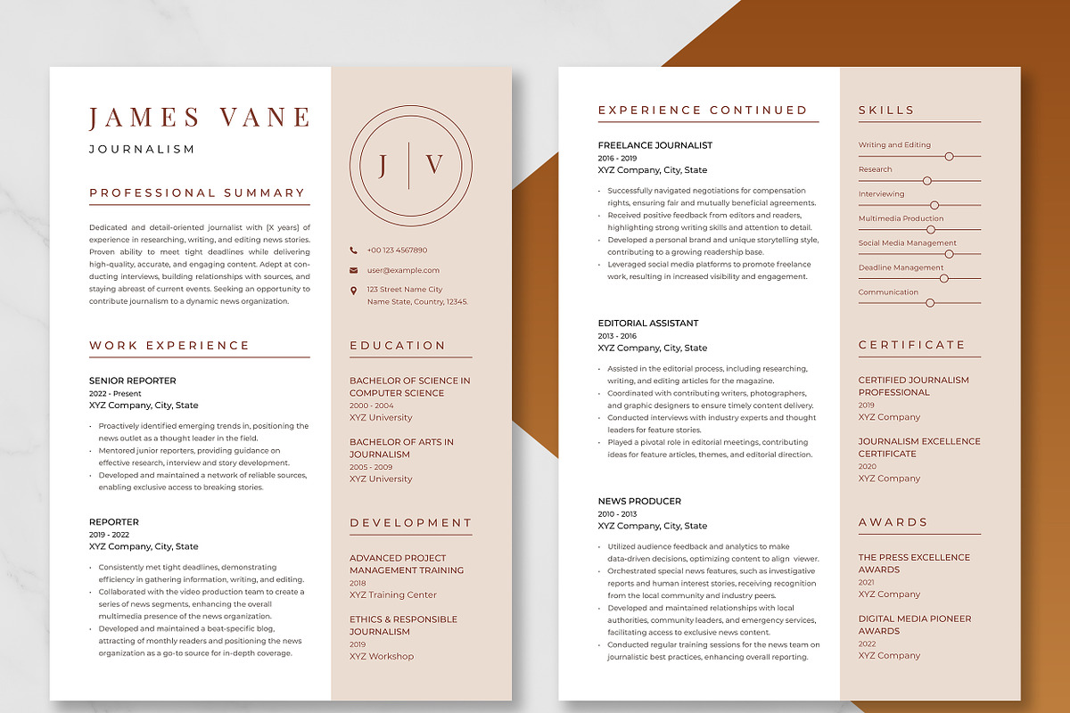 Journalism Resume Template preview 3