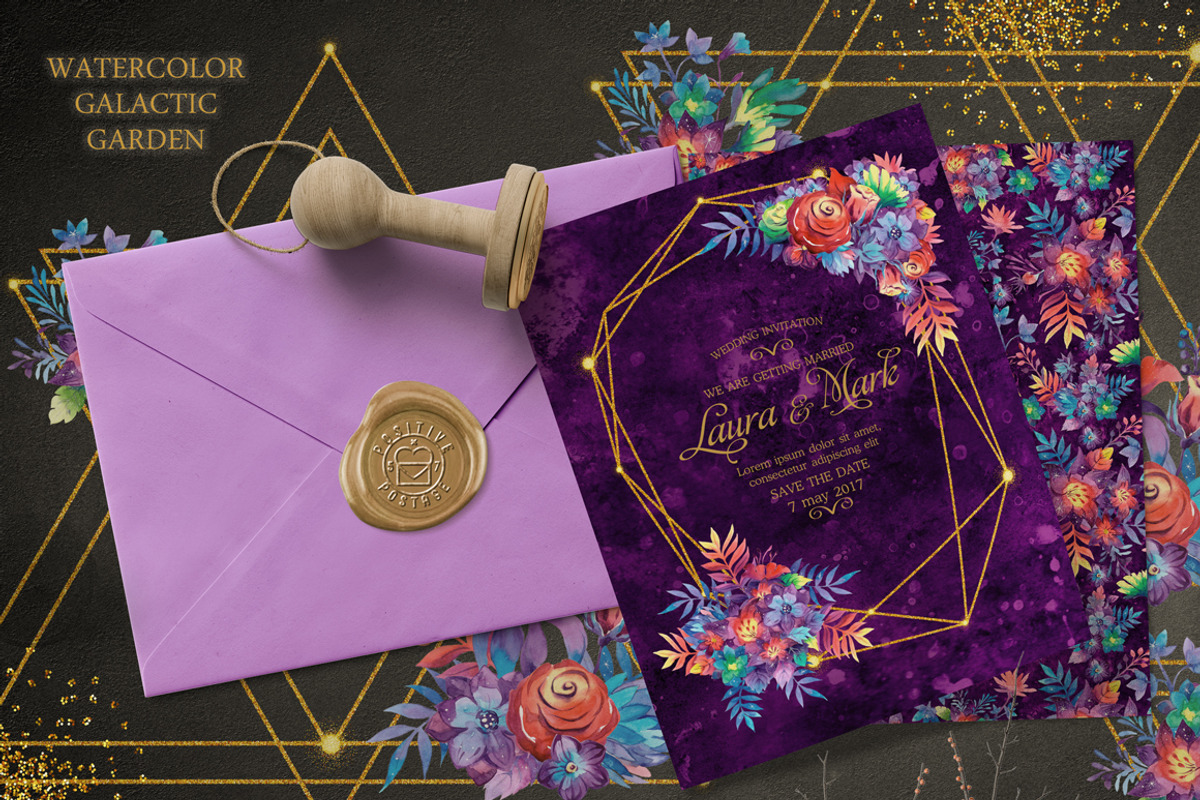Galaxy floral watercolor collection, a Texture Illustration by UlitkaStudio (Photo 9 of 27)