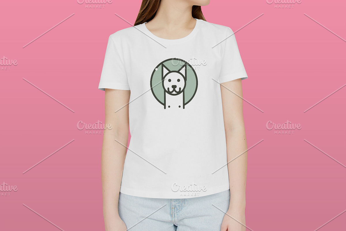 Minimalist Dog Face Logo Design preview 2