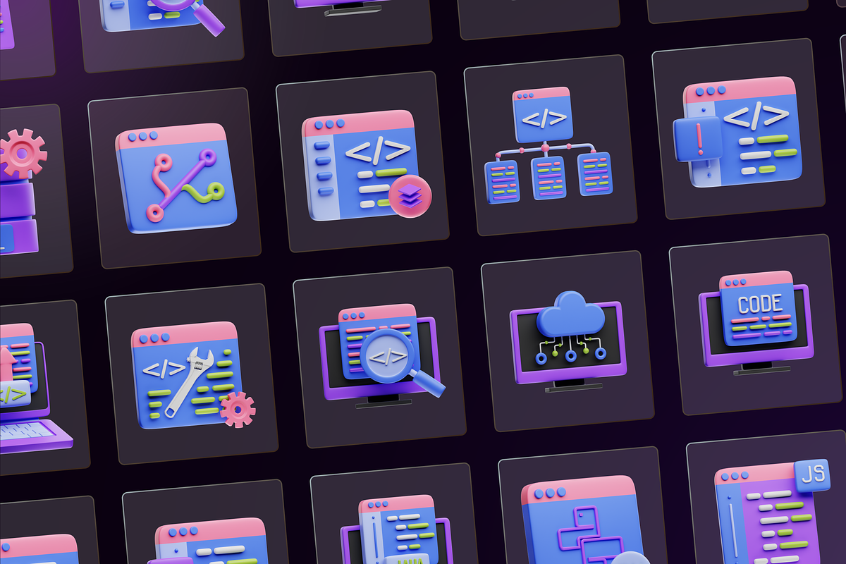 3D Coding Icons, a 3D by Flat Icons (Photo 5 of 8)