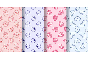 Set of summer berry prints