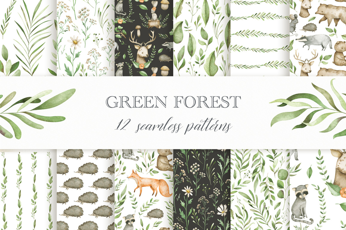 Watercolor woodland animals set, an Animal Illustration by OrangePeafowlArt (Photo 8 of 14)