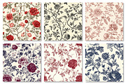 Vintage Floral Toile Seamless Patter, a Pattern Graphic by Dream Creation (Thumbnail 4 of 7)