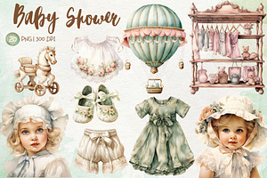 Baby Shower Watercolor Sublimation