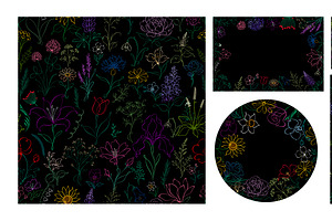 Elegant single-line flowers.