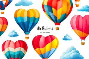 Watercolor color heart air balloons, a Transportation Illustration by Art and Funny