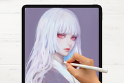 Silky Hair Brushes Procreate, a Brush Add-On by Cozy Brushery (Thumbnail 4 of 6)