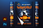Halloween Party Poster Template, a Flyer Template by Vector beauty (Thumbnail 1 of 3)
