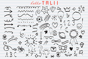 101 doodles clipart + 3 copybook JPG, an Education Illustration by Hello Talii (Thumbnail 2 of 4)