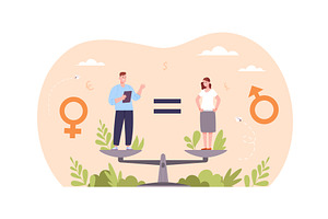 Gender equality concept. Man woman, a Person Illustration by Stock-Smart-Start