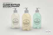 Clear Bottles Pump Dispensers Mockup, a Cups & Container Mockup by INCDesign (Thumbnail 7 of 8)