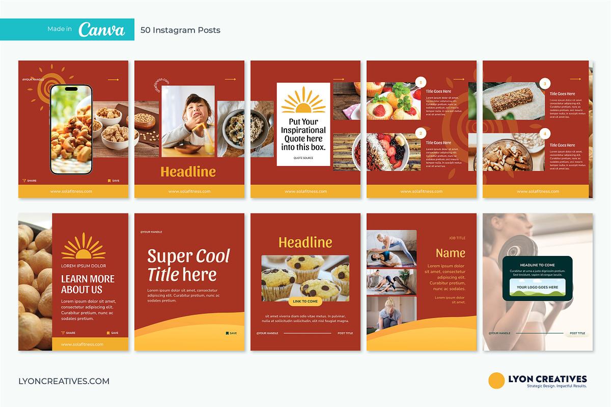 50 Bold Canva Instagram Templates, a Templates & Theme by LyonCreatives (Photo 6 of 7)