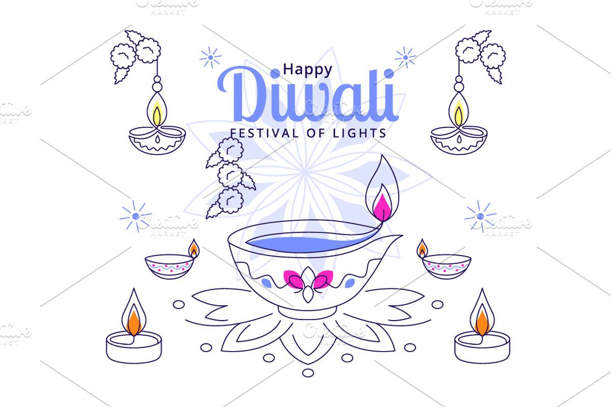8 Diwali Vector Illustration, a Seasonal Illustration by denayunebgt (Photo 3 of 4)