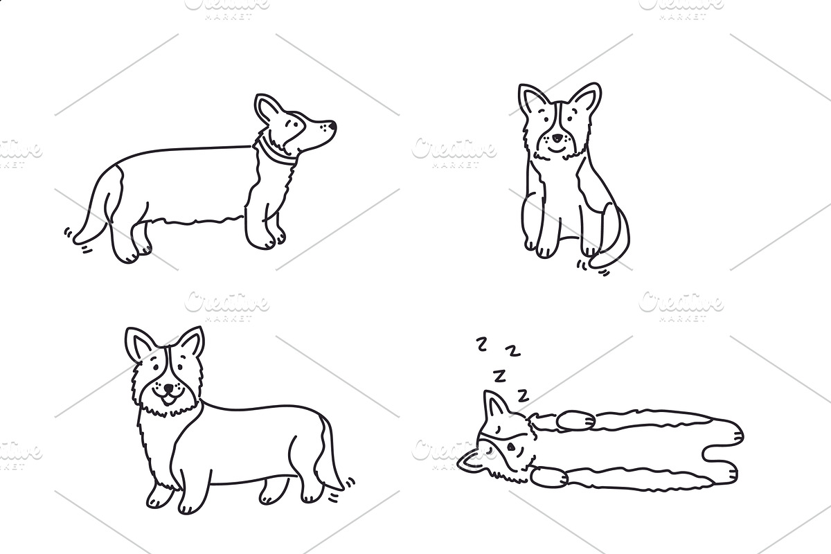 Cute doodle dogs (big collection), an Animal Illustration by Liz Pengilley Studio (Photo 21 of 23)