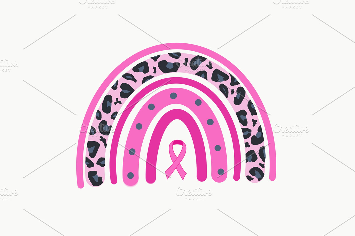 Cancer Ribbon Rainbow SVG, a Graphic by DesignedByMLE