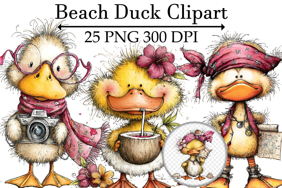 Beach Duck Clipart, an Illustration by Design Market (Photo 1 of 4)