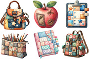 Patchwork Back to School Sublimation, an Illustration by Designking (Thumbnail 3 of 4)