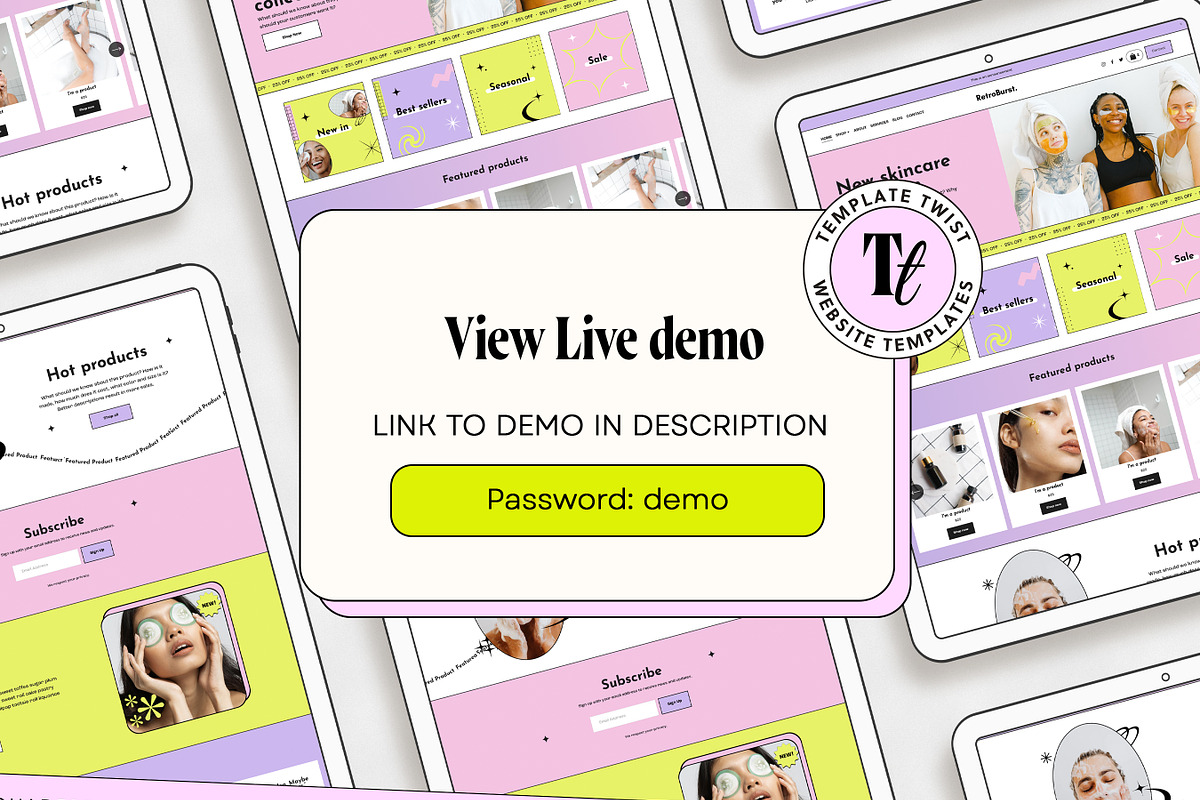 Retro Beauty Website Template, a Squarespace Template by Template Twist Shop (Photo 3 of 10)