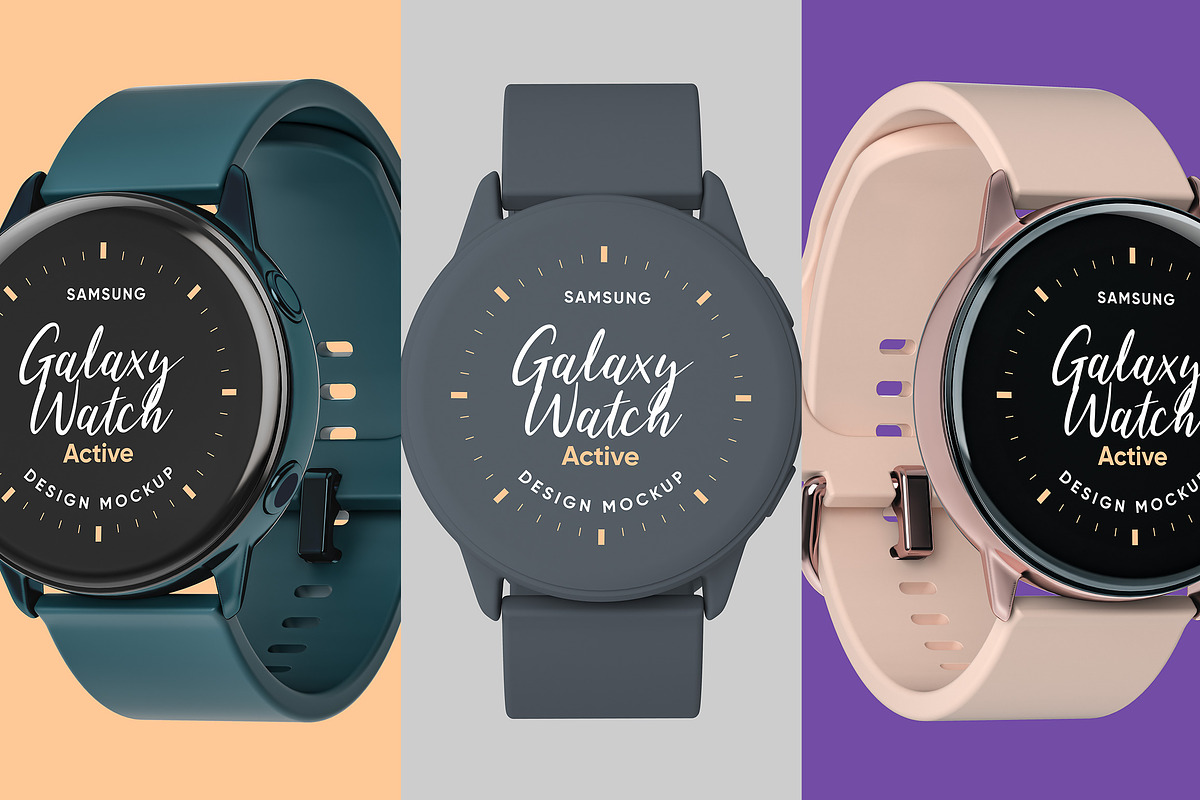 Samsung Galaxy Watch Design Mockup, an Android Mockup by illustrated (Photo 6 of 9)