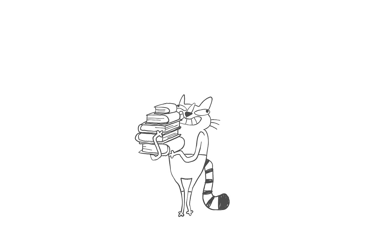 Cat characters in a Bookshop, an Illustration by Anastasiya Klempach (Photo 3 of 10)