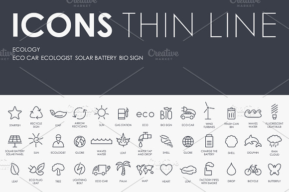 Ecology Thinline Icons