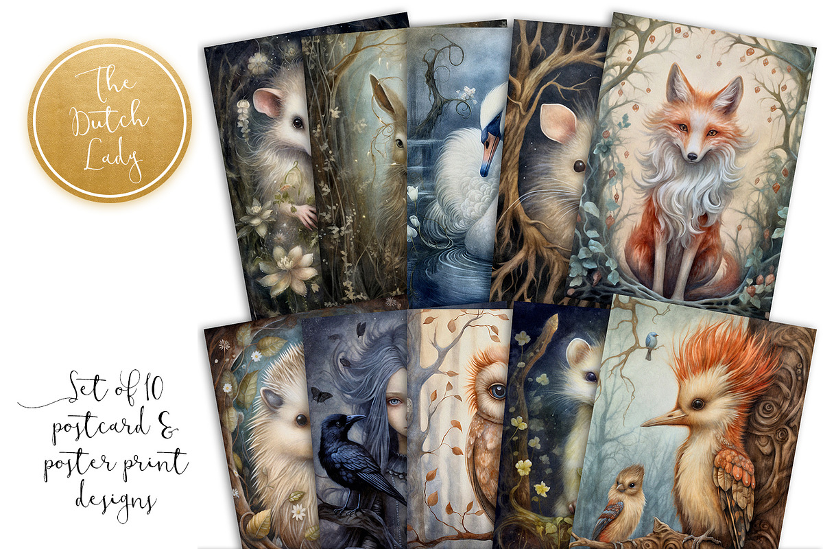 Mystical Woodland Postcards & Prints, an Animal Illustration by The Dutch Lady Designs (Photo 1 of 4)