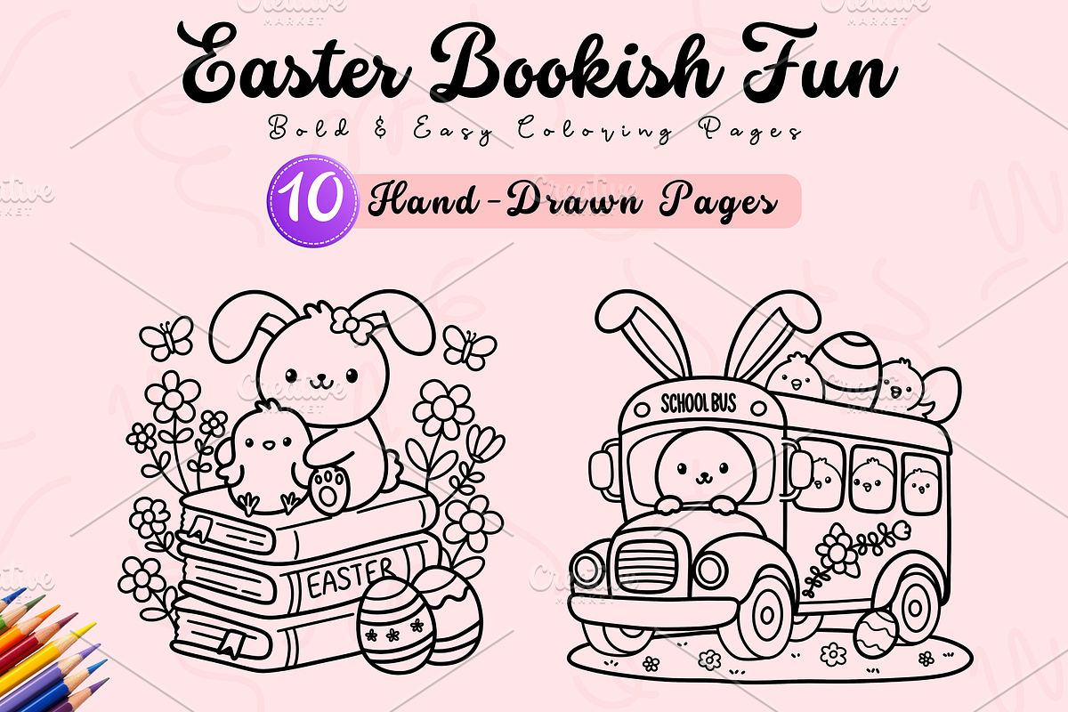 Bold & Easy Bookish Fun Coloring, a Seasonal Illustration by Neon Studio (Photo 1 of 4)