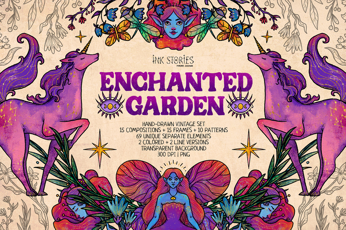 Enchanted Garden Fairies and Flowers, a Person Illustration by Ink Stories (Photo 1 of 24)