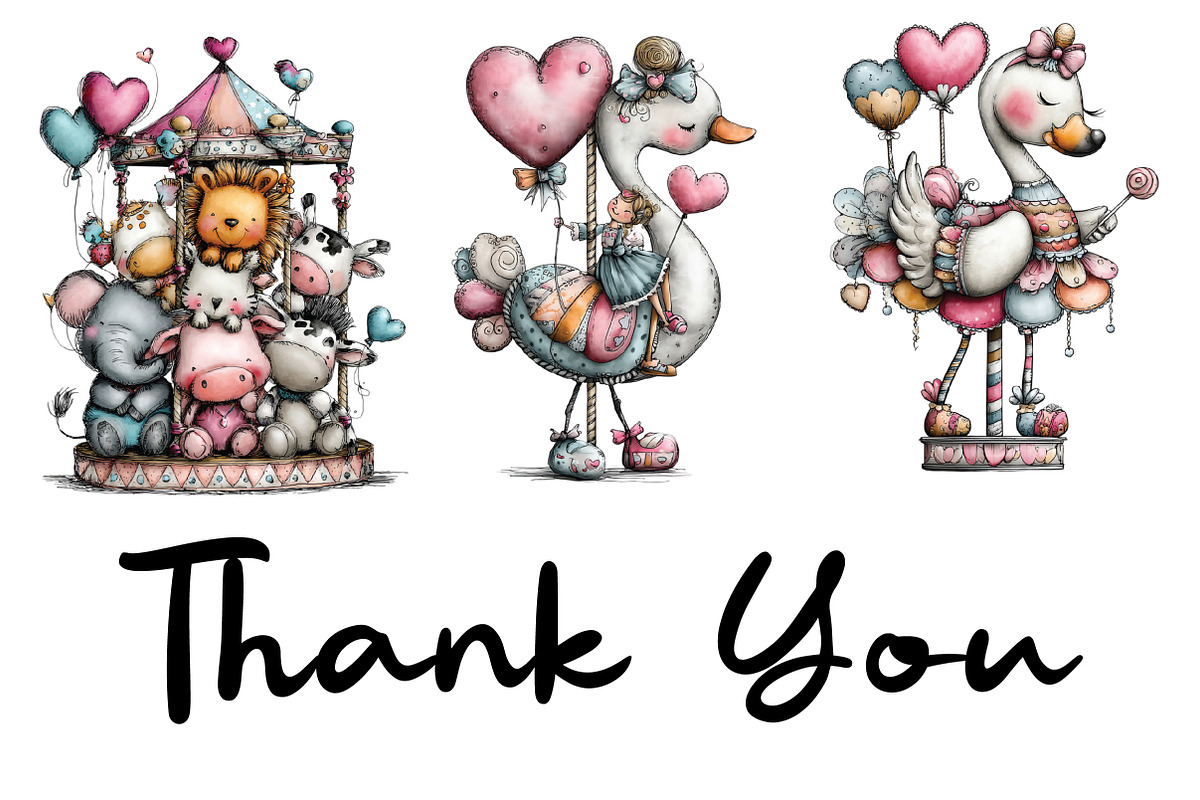 Cupid’s Carousel Whimsical Clipart, an Illustration by CraftArtStudio (Photo 6 of 6)