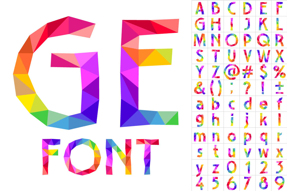 Colorful font of patches