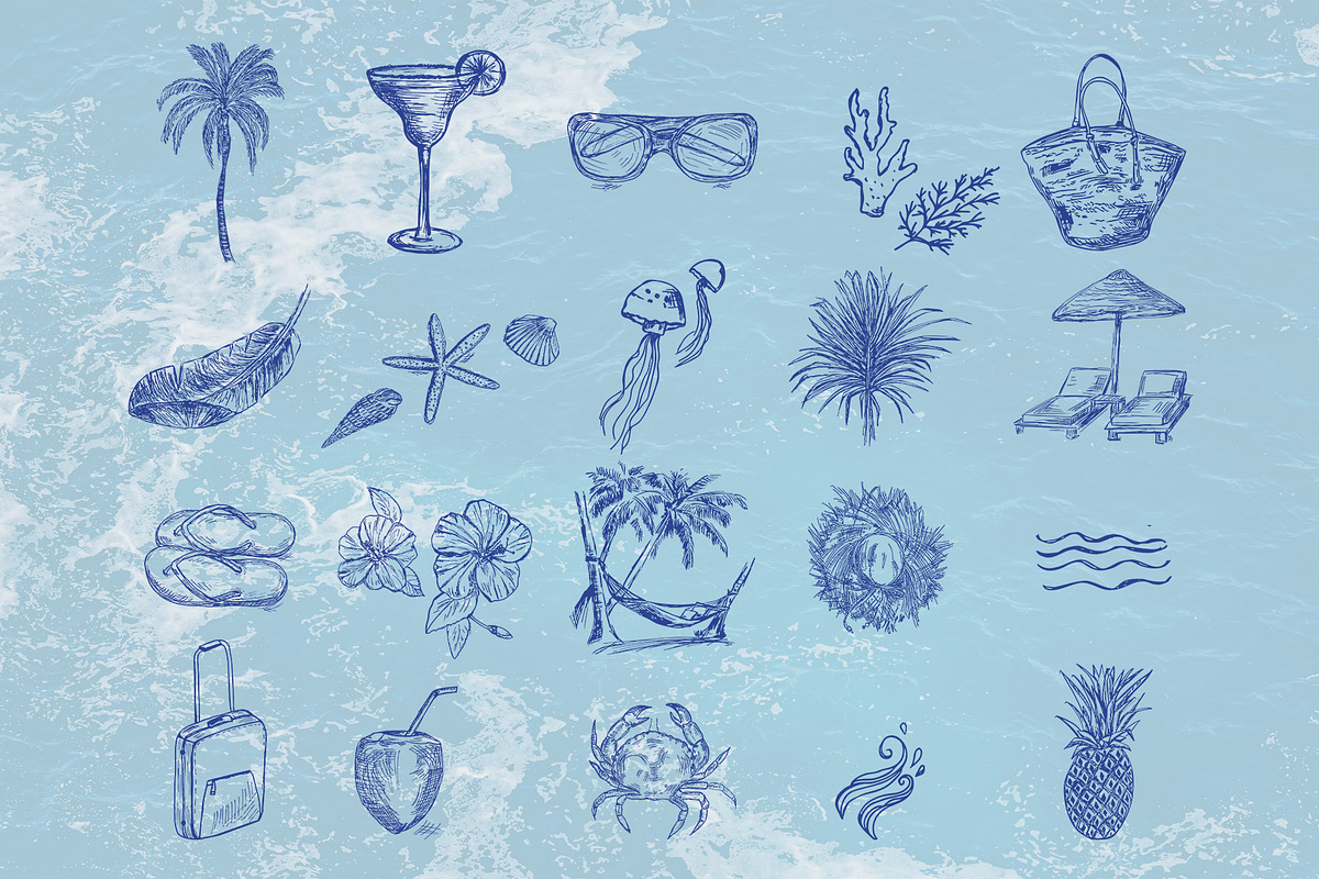 Resort Vibes Hand-Drawn Bundle, an Object Graphic by Imageblend (Photo 2 of 4)