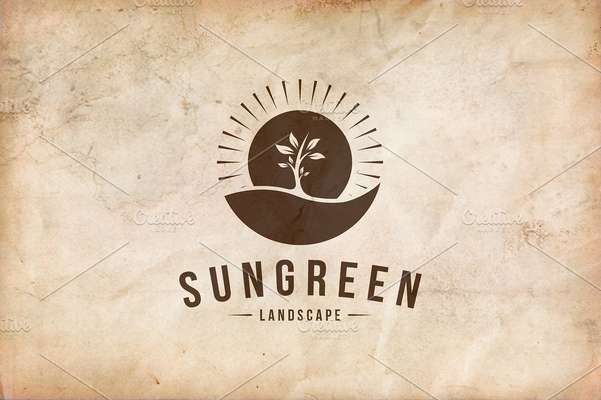 Sun Green Landscape Logo Template, a Branding & Logo Template by vectorwithin (Photo 3 of 3)