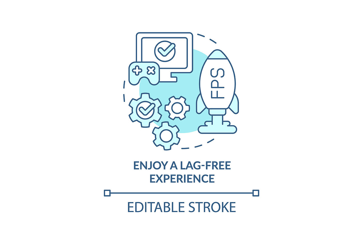 Enjoy lag-free experience turquoise, an Icon by IMG Visuals