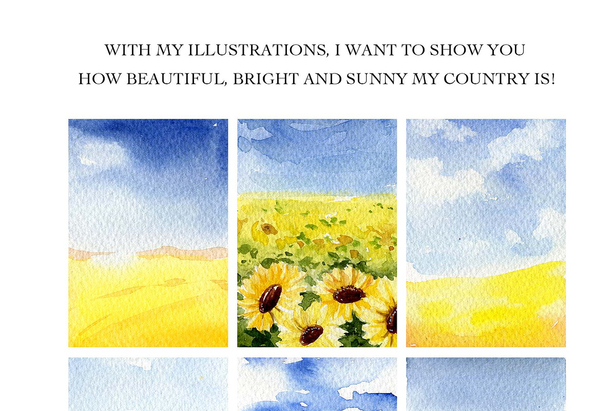 PRAY FOR UKRAINE. Landscape clipart, an Illustration by anastasiia.art (Photo 2 of 5)