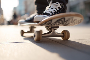 Person with black sneakers riding a, a Sports & Recreation Photo by MistyDay