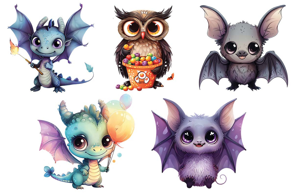 Cute Halloween Animals Sublimation, a Decorative Illustration by Moon Studio (Photo 4 of 4)