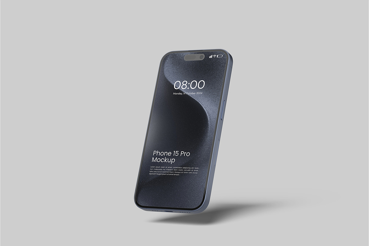 iPhone 15 Pro Mockup, an iPhone Mockup by Graphiculon (Photo 5 of 11)