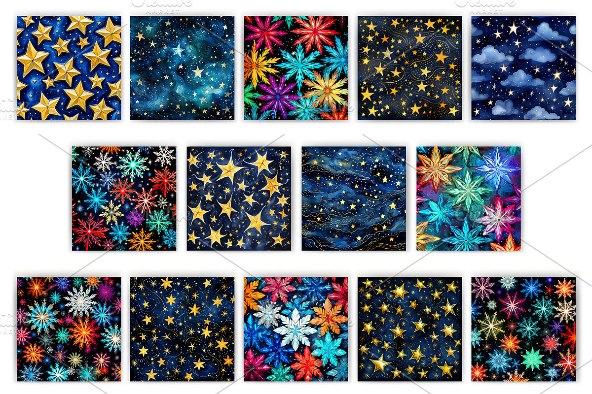 Christmas star patterns., a Pattern Graphic by KENO Mascots (Photo 3 of 4)