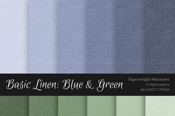 Paper - Basic Linen - Blue & Green preview 6