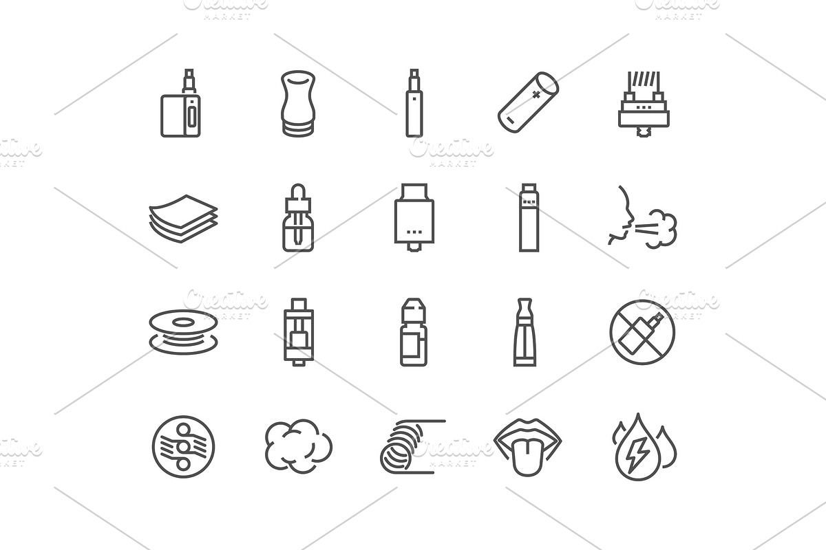 Line Vape Icons, an Illustration by Davooda
