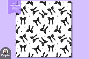 Halloween Bat Coquette Bow Pattern