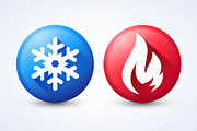 hot / cold icon with flame / snow, an Object Graphic by Black White Mouse Design (Thumbnail 1 of 3)