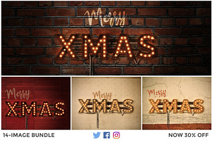 LightBulb Merry Christmas Signs