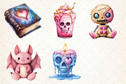 Pink Pastel Halloween Clipart, an Illustration by Dream Creation (Thumbnail 7 of 7)