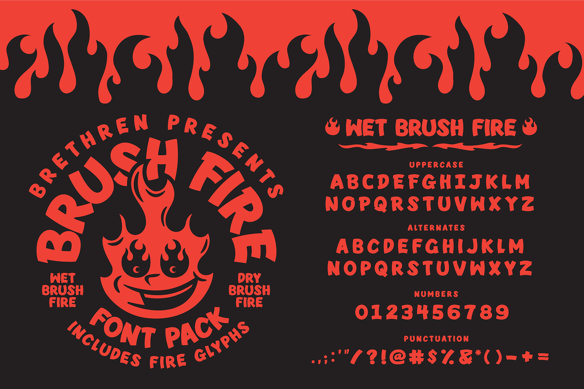 Brush Fire Font Family, a Font by Brethrendesignco (Photo 1 of 4)