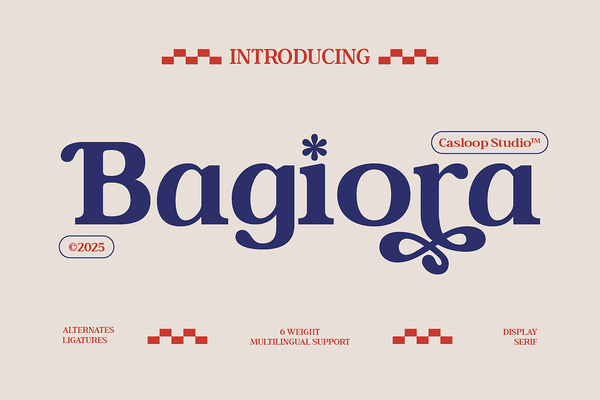 Bagiora - Chunky Foodie Serif Font, a Serif Font by Casloop Studio (Photo 1 of 10)